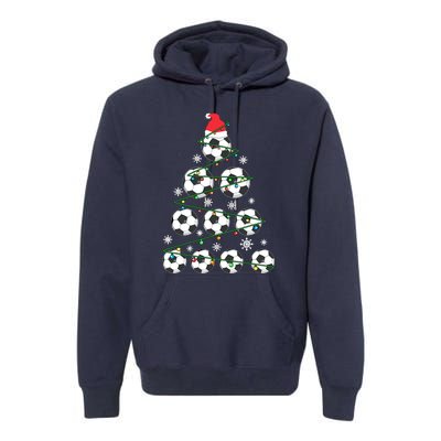 Christmas Soccer Tree Holiday Gift Sport Lover Soccer Player Premium Hoodie