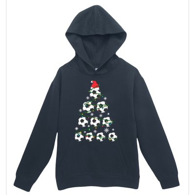 Christmas Soccer Tree Holiday Gift Sport Lover Soccer Player Urban Pullover Hoodie