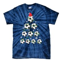 Christmas Soccer Tree Holiday Gift Sport Lover Soccer Player Tie-Dye T-Shirt