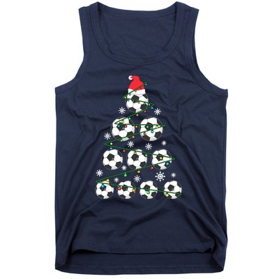 Christmas Soccer Tree Holiday Gift Sport Lover Soccer Player Tank Top