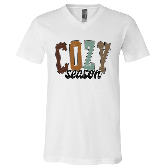 Cozy Season Thanksgiving Halloween Gift Idea V-Neck T-Shirt