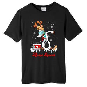 Christmas Scrub Tops Dabbing Reindeer Nurse Squad Funny Gift Tall Fusion ChromaSoft Performance T-Shirt