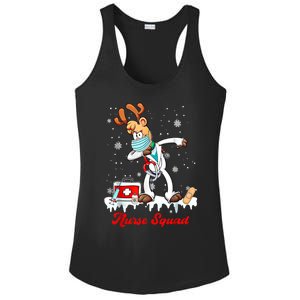 Christmas Scrub Tops Dabbing Reindeer Nurse Squad Funny Gift Ladies PosiCharge Competitor Racerback Tank