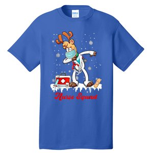 Christmas Scrub Tops Dabbing Reindeer Nurse Squad Funny Gift Tall T-Shirt