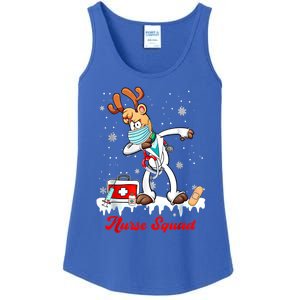 Christmas Scrub Tops Dabbing Reindeer Nurse Squad Funny Gift Ladies Essential Tank