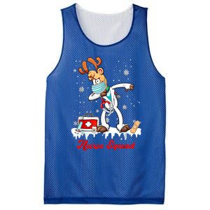 Christmas Scrub Tops Dabbing Reindeer Nurse Squad Funny Gift Mesh Reversible Basketball Jersey Tank