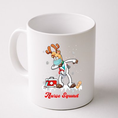 Christmas Scrub Tops Dabbing Reindeer Nurse Squad Funny Gift Coffee Mug