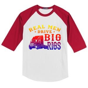 Cool Semi Truck Driver Rig Design Gift For Truckers Gift Kids Colorblock Raglan Jersey