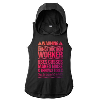 Construction Site Throws Tools Construction Worker Gift Ladies PosiCharge Tri-Blend Wicking Draft Hoodie Tank