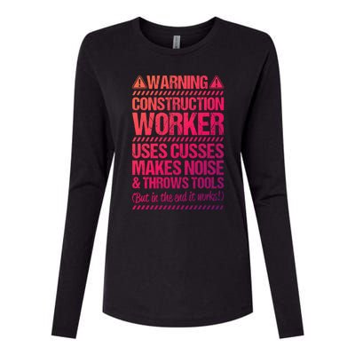 Construction Site Throws Tools Construction Worker Gift Womens Cotton Relaxed Long Sleeve T-Shirt