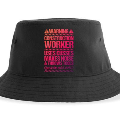 Construction Site Throws Tools Construction Worker Gift Sustainable Bucket Hat