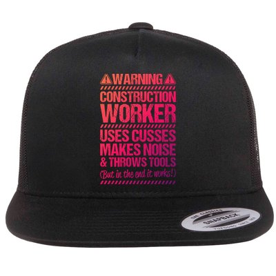 Construction Site Throws Tools Construction Worker Gift Flatbill Hat