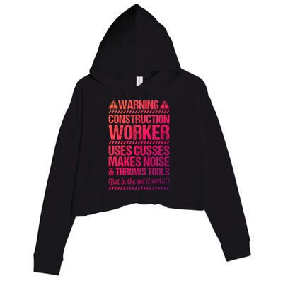 Construction Site Throws Tools Construction Worker Gift Crop Fleece Hoodie