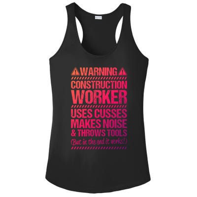 Construction Site Throws Tools Construction Worker Gift Ladies PosiCharge Competitor Racerback Tank