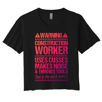 Construction Site Throws Tools Construction Worker Gift Crop Top