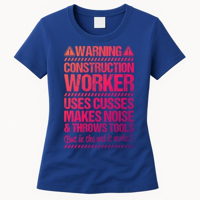 Construction Site Throws Tools Construction Worker Gift Womens T-Shirt