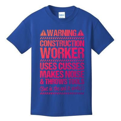 Construction Site Throws Tools Construction Worker Gift Kids T-Shirt