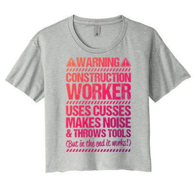 Construction Site Throws Tools Construction Worker Gift Women's Crop Top Tee