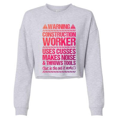 Construction Site Throws Tools Construction Worker Gift Cropped Pullover Crew