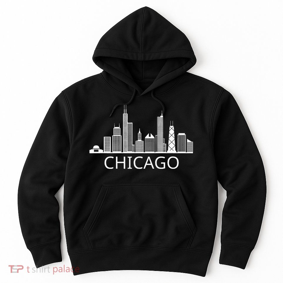 Chicago Skyline Throwback Design Classic Hoodie