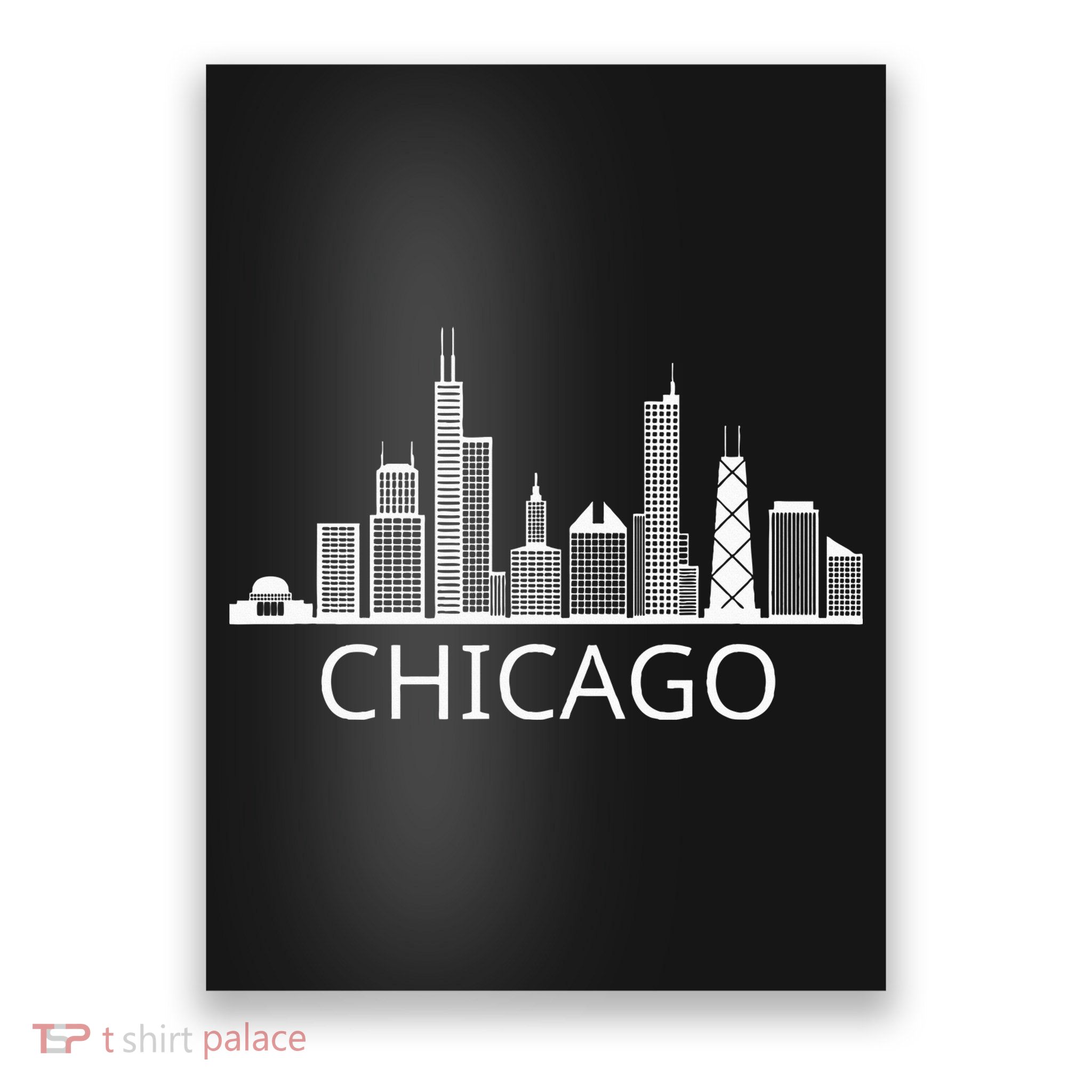 Chicago Skyline Throwback Design Classic Poster