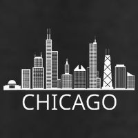 Chicago Skyline Throwback Design Classic Golf Towel