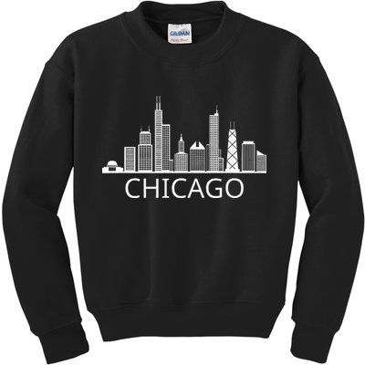Chicago Skyline Throwback Design Classic Kids Sweatshirt