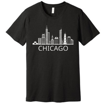 Chicago Skyline Throwback Design Classic Premium T-Shirt