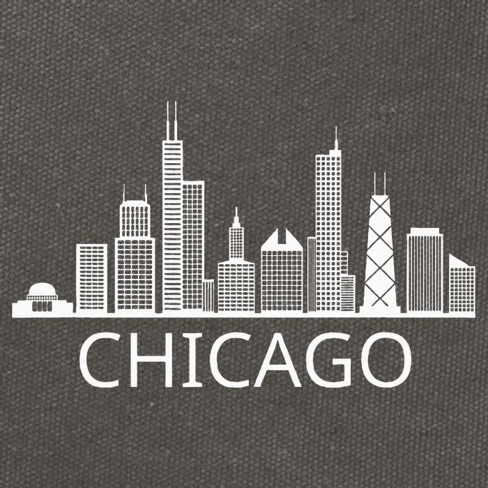 Chicago Skyline Throwback Design Classic Cotton Canvas Backpack