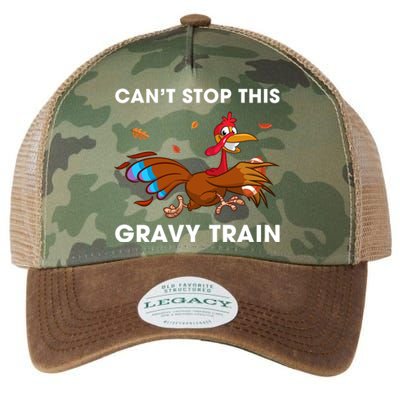 CanT Stop This Gravy Train Funny Turkey Bowl Football Gift Legacy Tie Dye Trucker Hat