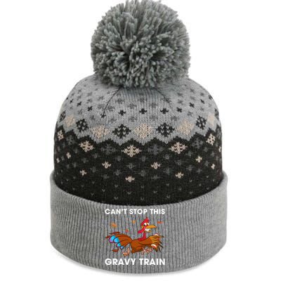 CanT Stop This Gravy Train Funny Turkey Bowl Football Gift The Baniff Cuffed Pom Beanie