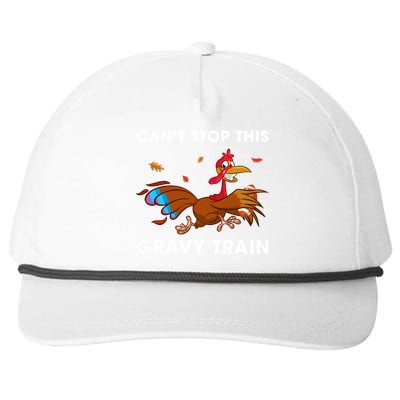 CanT Stop This Gravy Train Funny Turkey Bowl Football Gift Snapback Five-Panel Rope Hat