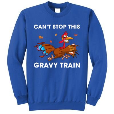 CanT Stop This Gravy Train Funny Turkey Bowl Football Gift Tall Sweatshirt