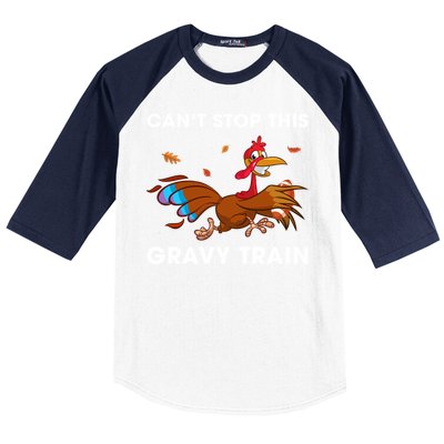 CanT Stop This Gravy Train Funny Turkey Bowl Football Gift Baseball Sleeve Shirt