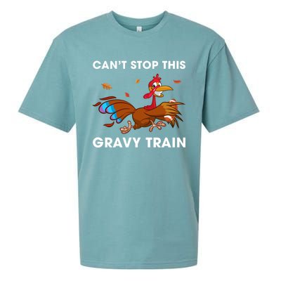 CanT Stop This Gravy Train Funny Turkey Bowl Football Gift Sueded Cloud Jersey T-Shirt