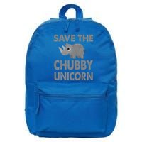 Cute Save The Chubby Unicorn Funny Gift 16 in Basic Backpack