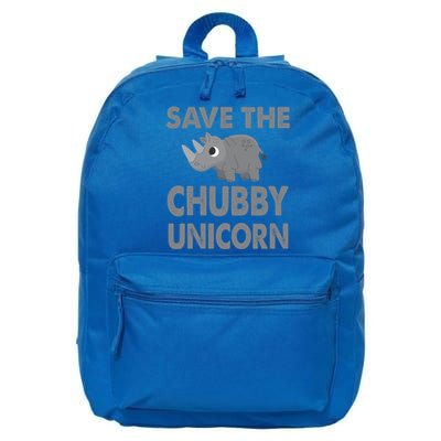 Cute Save The Chubby Unicorn Funny Gift 16 in Basic Backpack