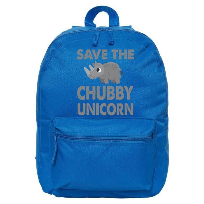 Cute Save The Chubby Unicorn Funny Gift 16 in Basic Backpack