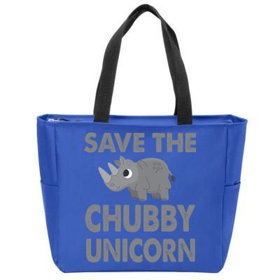 Cute Save The Chubby Unicorn Funny Gift Zip Tote Bag