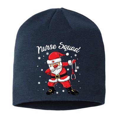 Christmas Scrub Tops Women Dabbing Santa Scrubs Nurse Squad Sustainable Beanie