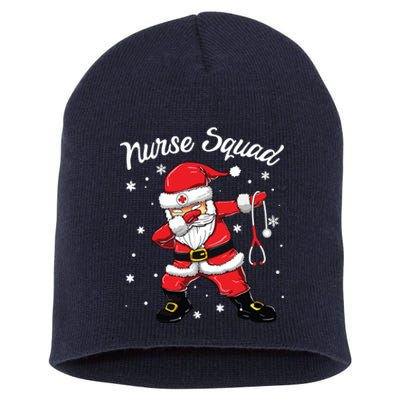 Christmas Scrub Tops Women Dabbing Santa Scrubs Nurse Squad Short Acrylic Beanie