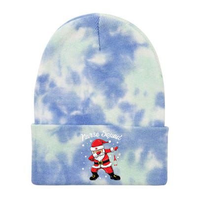 Christmas Scrub Tops Women Dabbing Santa Scrubs Nurse Squad Tie Dye 12in Knit Beanie