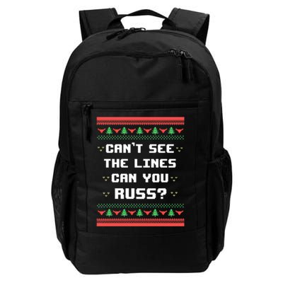 Cant See The Lines Can You Russ Ugly Christmas Backpack
