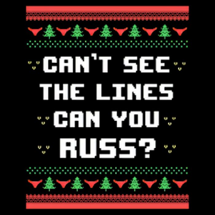 Cant See The Lines Can You Russ Ugly Christmas Backpack