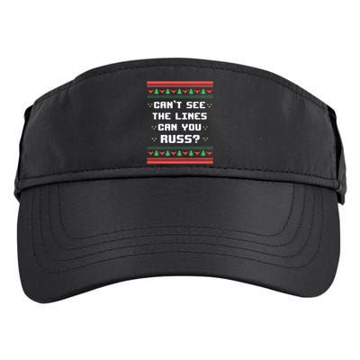 Cant See The Lines Can You Russ Ugly Christmas Adult Drive Performance Visor