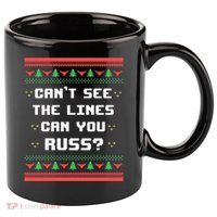 Cant See The Lines Can You Russ Ugly Christmas 11oz C Handle Ceramic Mug