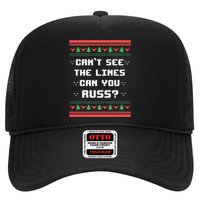 Cant See The Lines Can You Russ Ugly Christmas Hat