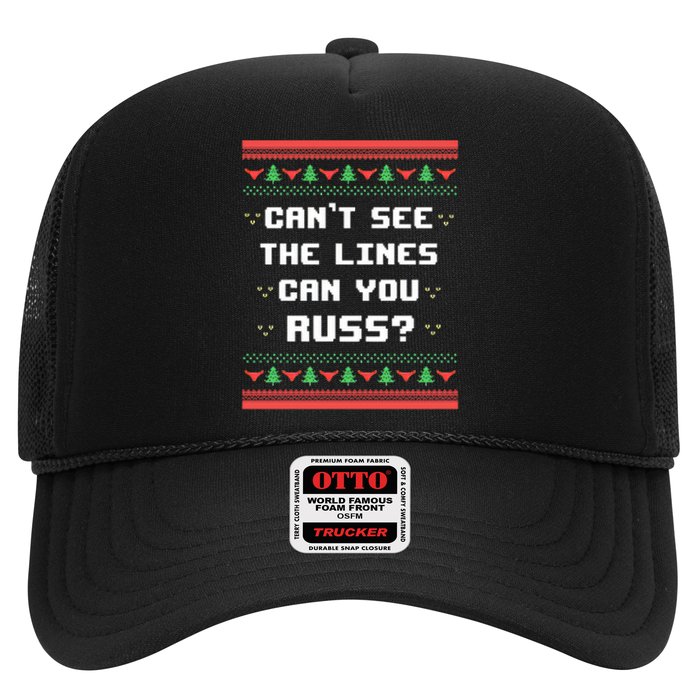 Cant See The Lines Can You Russ Ugly Christmas Hat