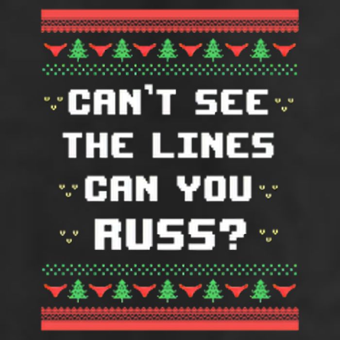 Cant See The Lines Can You Russ Ugly Christmas Hat