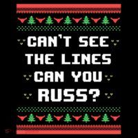 Cant See The Lines Can You Russ Ugly Christmas Wool Snapback Cap